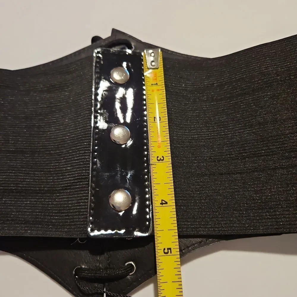 Black Lace-Up Corset Belt  Elastic Strech waist 26